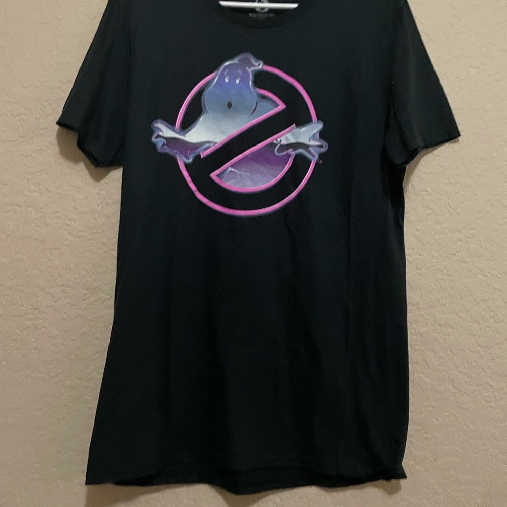 Ghostbuster Tee, Small, black with ghost logo